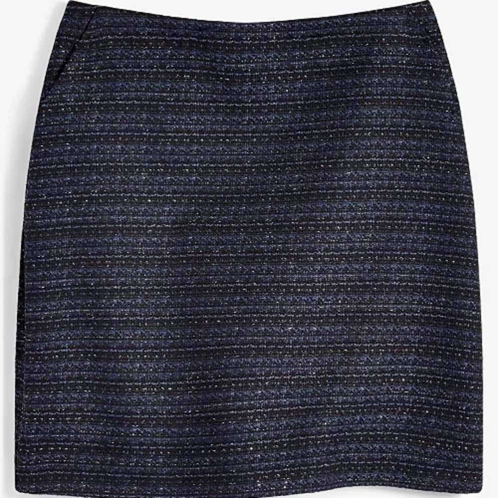 Chic Black Tweed Mini Skirt